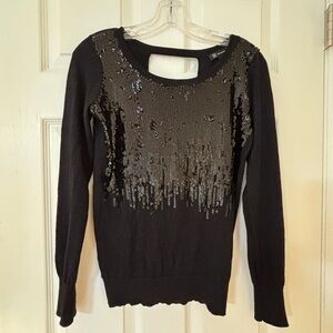 INC International Concepts Black Sequin Top